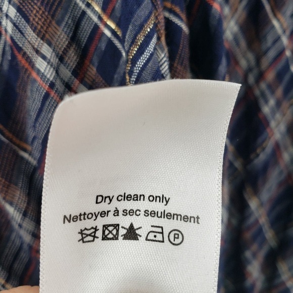 Veronica Beard Ashlynn Plaid Button Up Blouse Womens Size 4 Blue Pearl Snap - Picture 7 of 14